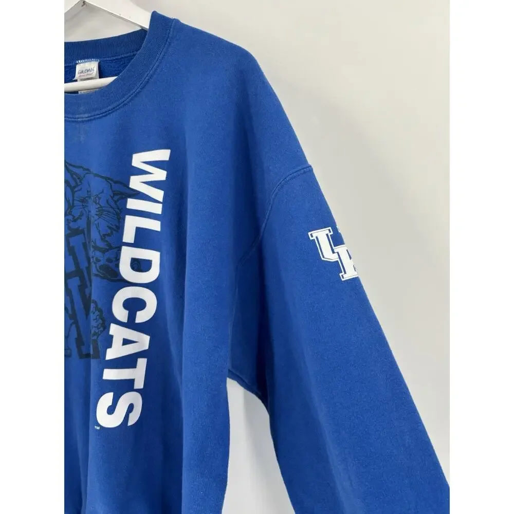 Vintage UK Kentucky Wildcats Sweatshirt Mens XL Blue Pullover Graphic Cotton